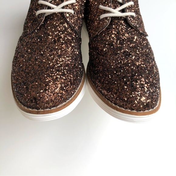 Cole Haan Grande OS Gold Metallic Sparkle Loafer Oxford Sneaker - Picture 5 of 10